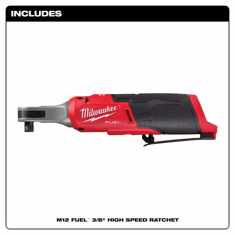 Milwaukee M12 FUEL 12-Volt Lithium-Ion Brushless Cordless High Speed 3/8 in. Ratchet (Tool-Only)