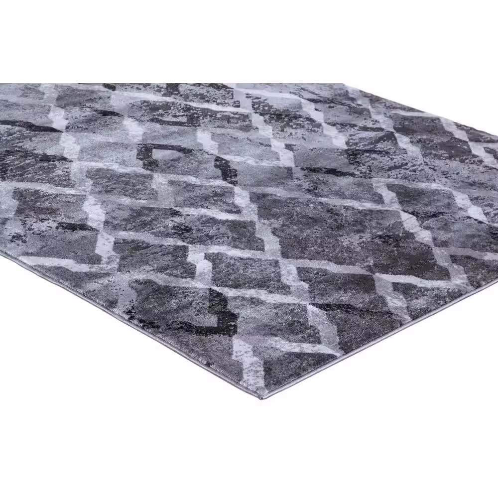 Home Decorators Collection Craft Gray 5 ft x 7 ft Diamond Links Indoor Area Rug