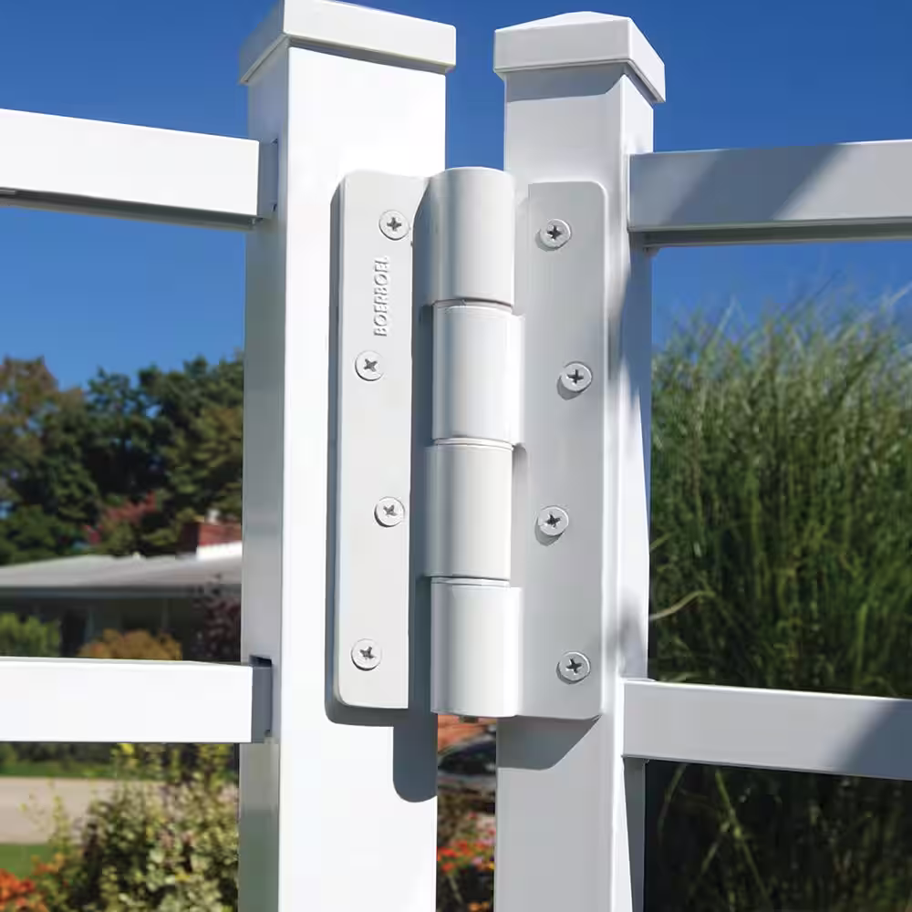 Barrette Outdoor Living 3.125 in. x 7.187 in. Aluminum White Heavy-Duty Butterfly Hinge (2-Pack)