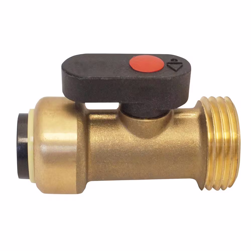 Tectite 1/2 in. Brass Push-To-Connect x 3/4 in. Male Hose Thread Straight Washing Machine Ball Valve