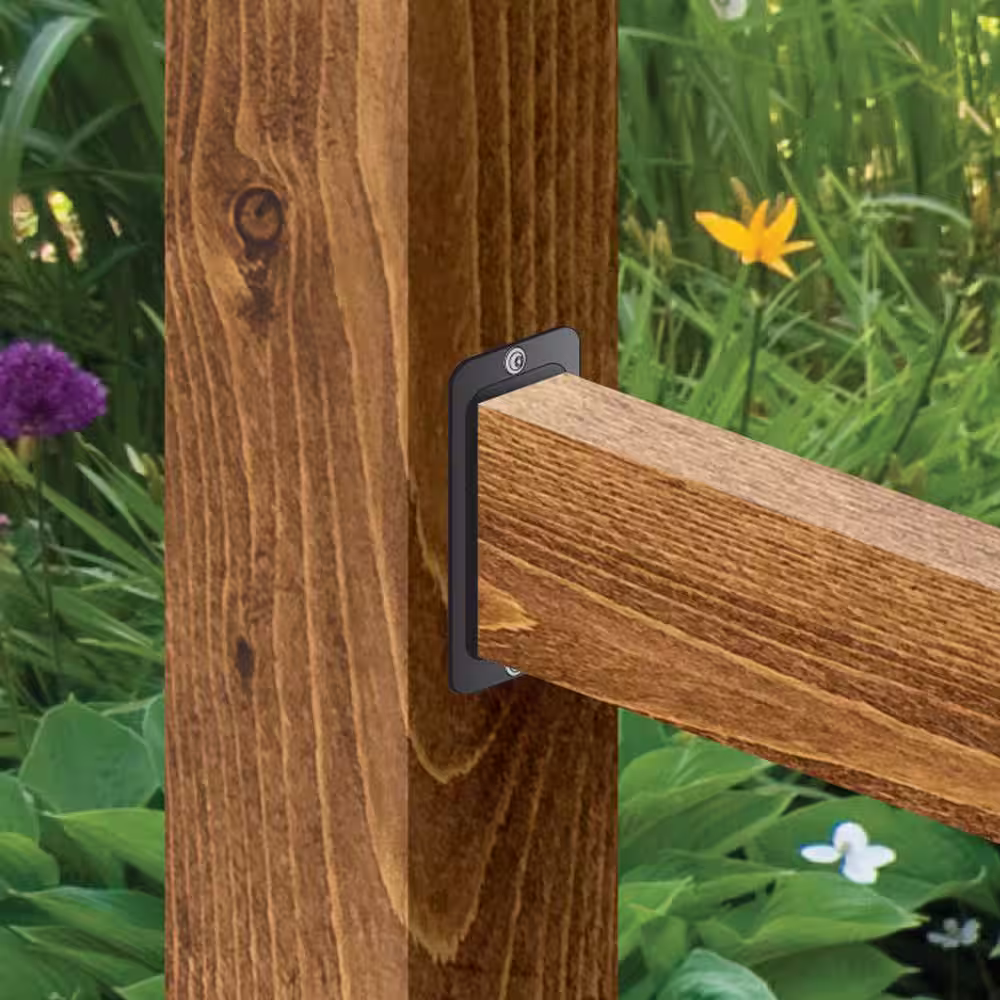 NUVO IRON 2 in. x 4 in. Black Steel Rail Hanger and Connector Plate (8-Pack)