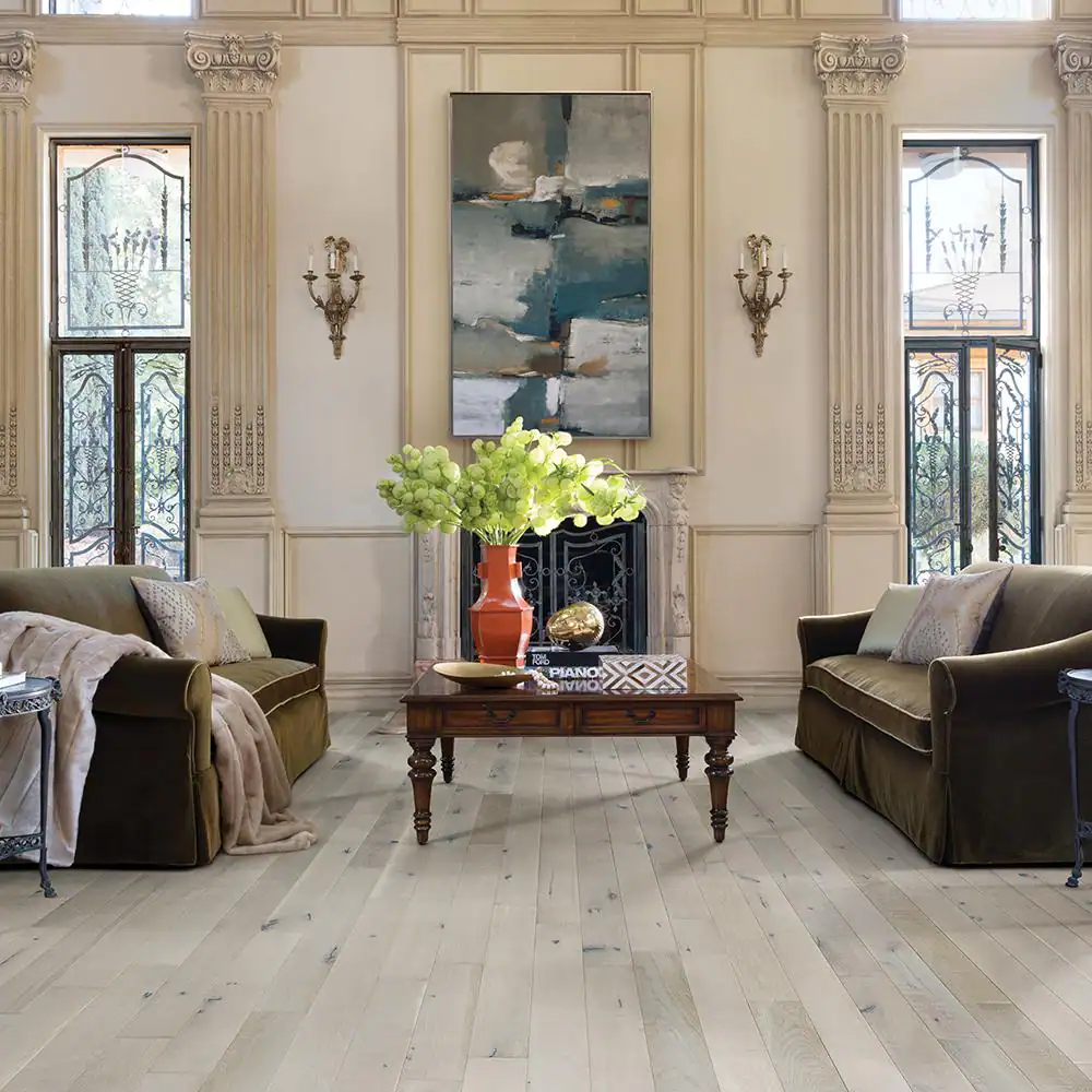 Malibu Wide Plank Light House French Oak 3/4 in. T x 5 in. W Water Resistant Distressed Solid Hardwood Flooring (22.6 sq. ft./case)