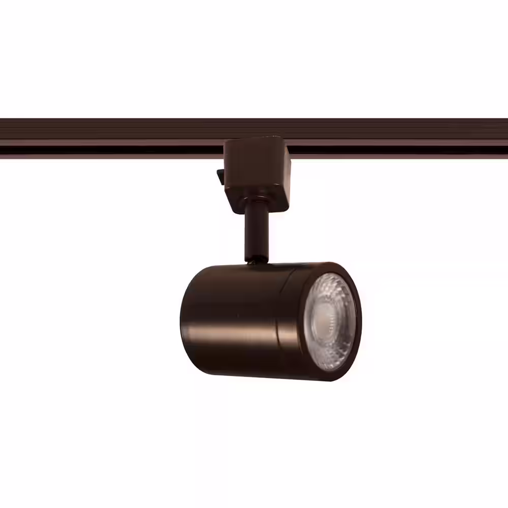 None Charge Dark Bronze 3000K Integrated LED Halo Style LED Linear Track Line Voltage Round Back Head (1-Pack)