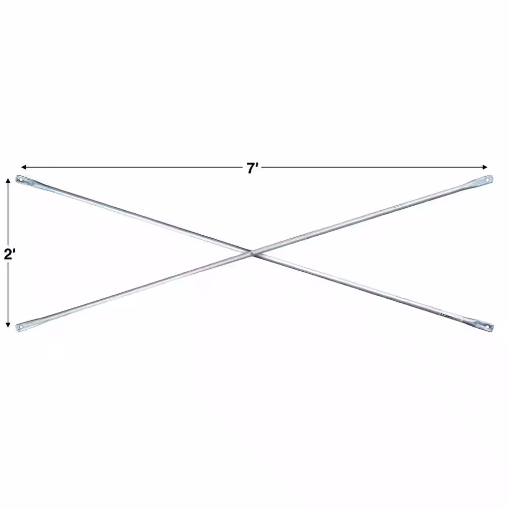MetalTech 2 in. x 89.38 in. x 1 in. (Assembled) Galvanized Steel Cross Brace Stabilizer for Scaffolding Frames