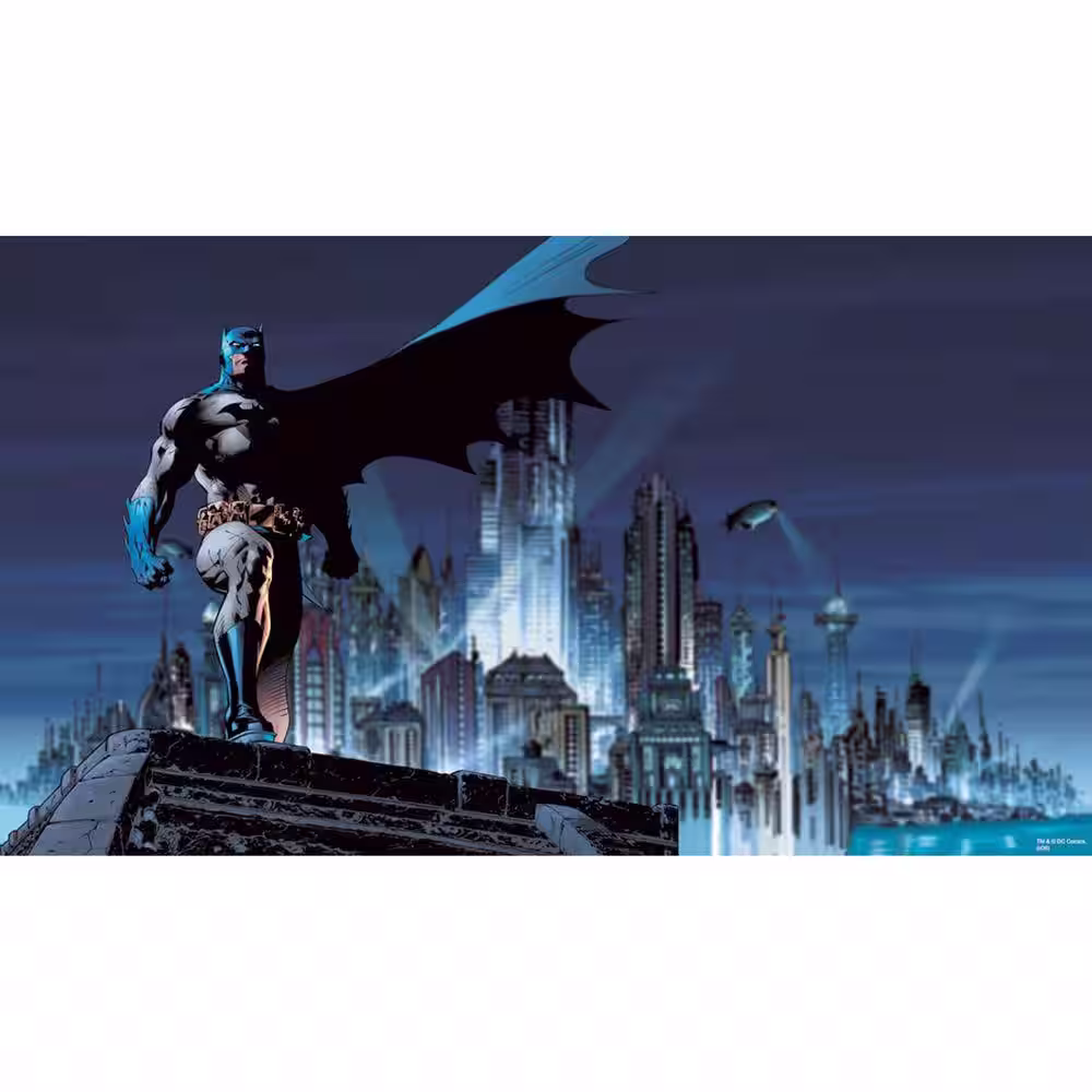 RoomMates Batman Chair Rail Prepasted Mural 6 ft. x 10.5 ft. Ultra-strippable Wall Applique