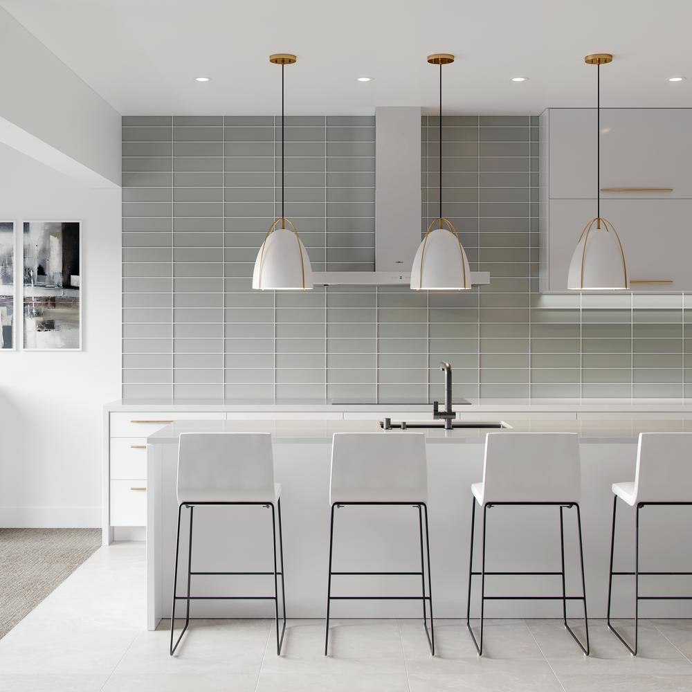 Generation Lighting Norman 1-Light Satin Brass Modern Industrial Hanging Pendant with White Metal Shade