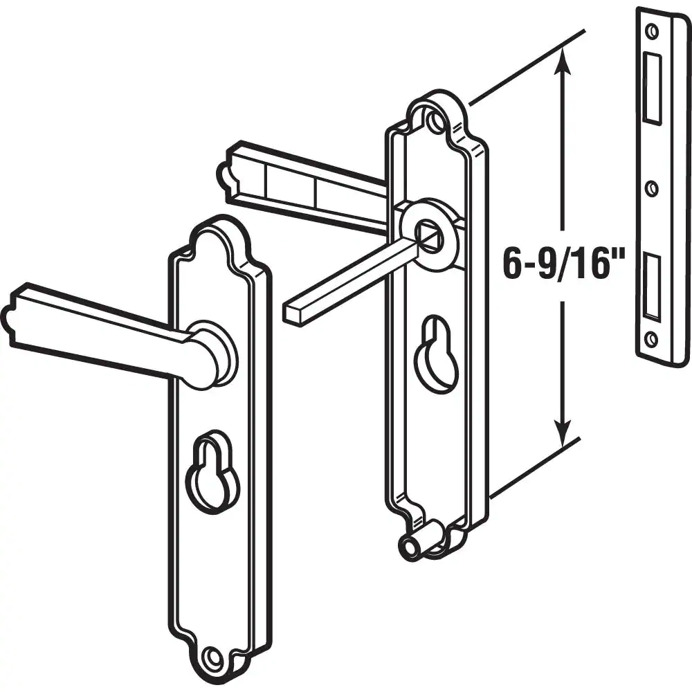 Prime-Line Diecast, Black Dimpled, Security Screen or Storm Door Lever Set