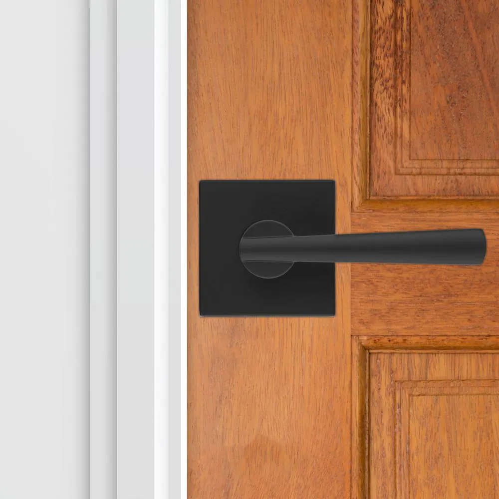 Baldwin Prestige Spyglass Matte Black Hall/Closet Door Lever with Microban Antimicrobial Technology