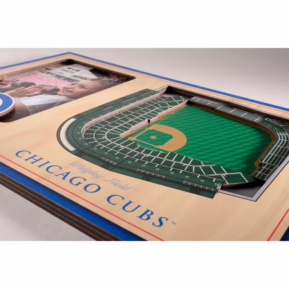 YouTheFan MLB Chicago Cubs Team Colored 3D StadiumView with 4 in. x 6 in. Picture Frame
