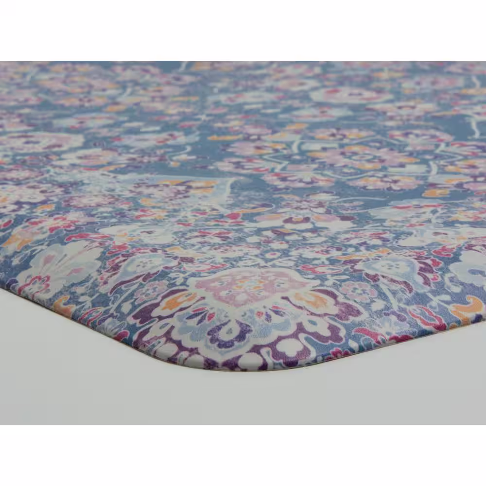 FloorPops Blue Kilim 60 in. x 20 in. Anti-Fatigue Comfort Long Mat