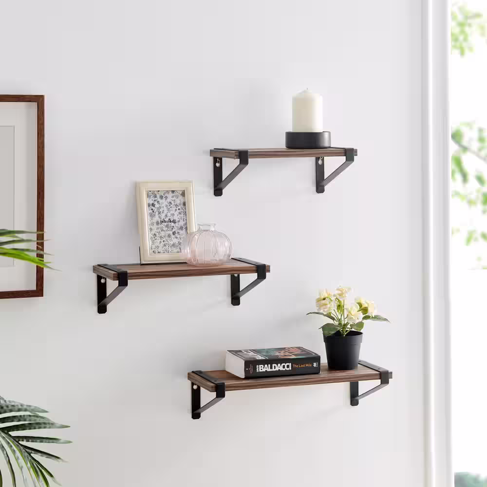 DANYA B Capri Shelves with Brackets (Set of 3)
