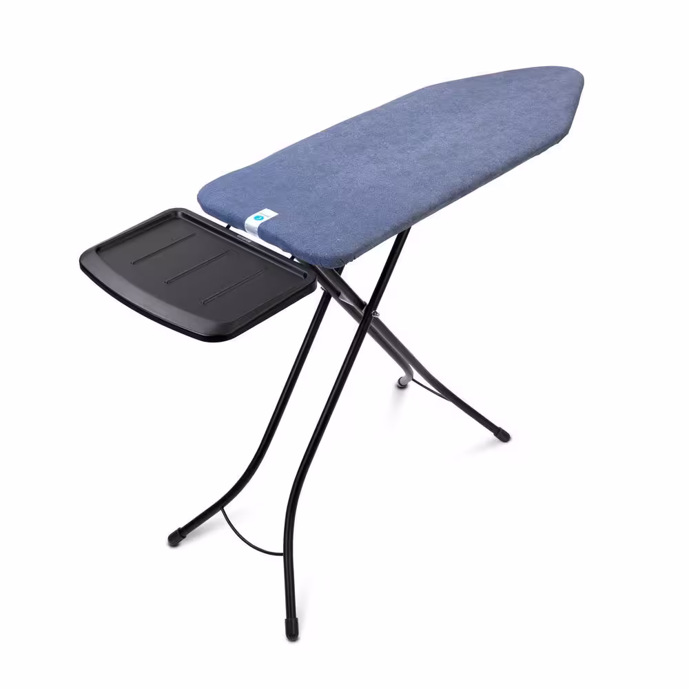 Brabantia Ironing Board B, 49 x 15 in with Steam Iron Rest, Cotton Flower Cover and White Frame