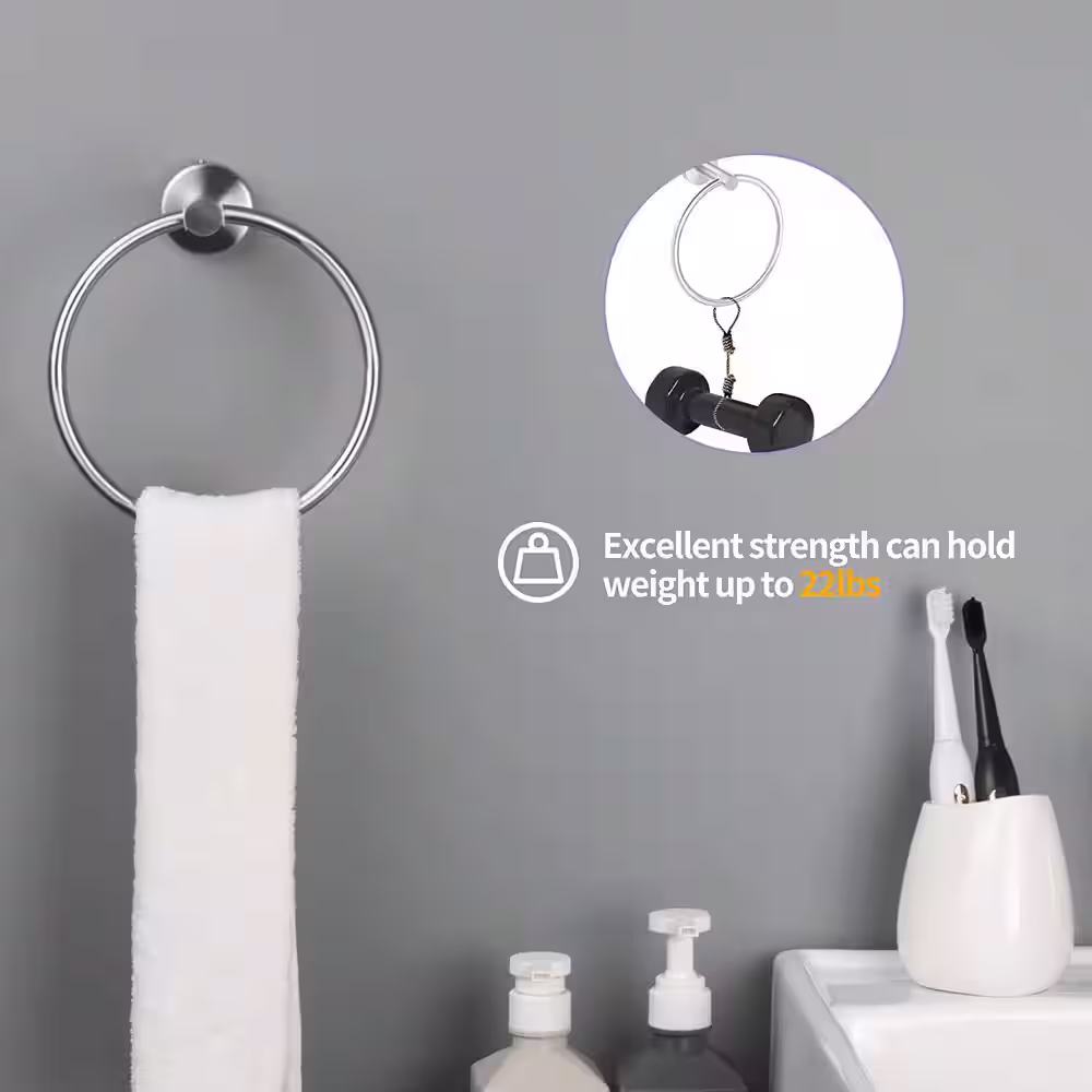 None 6 Pack Stainless Steel Wall Mounted Bathroom Towel Holder Rack Set in Brushed Nickel