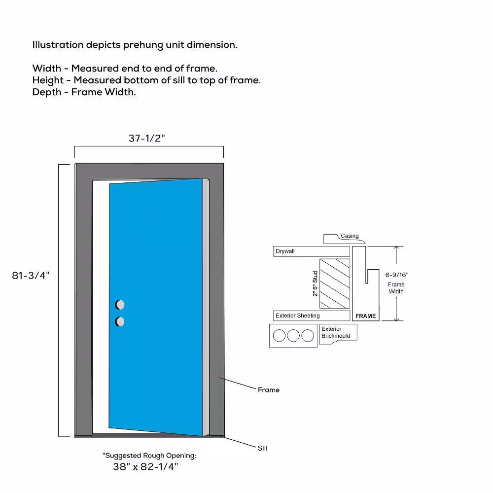 MMI Door Viola 36 in. x 80 in. Right-Hand Inswing 1-Lite Frosted Glass Primed Fiberglass Prehung Front Door on 6-9/16 in. Frame