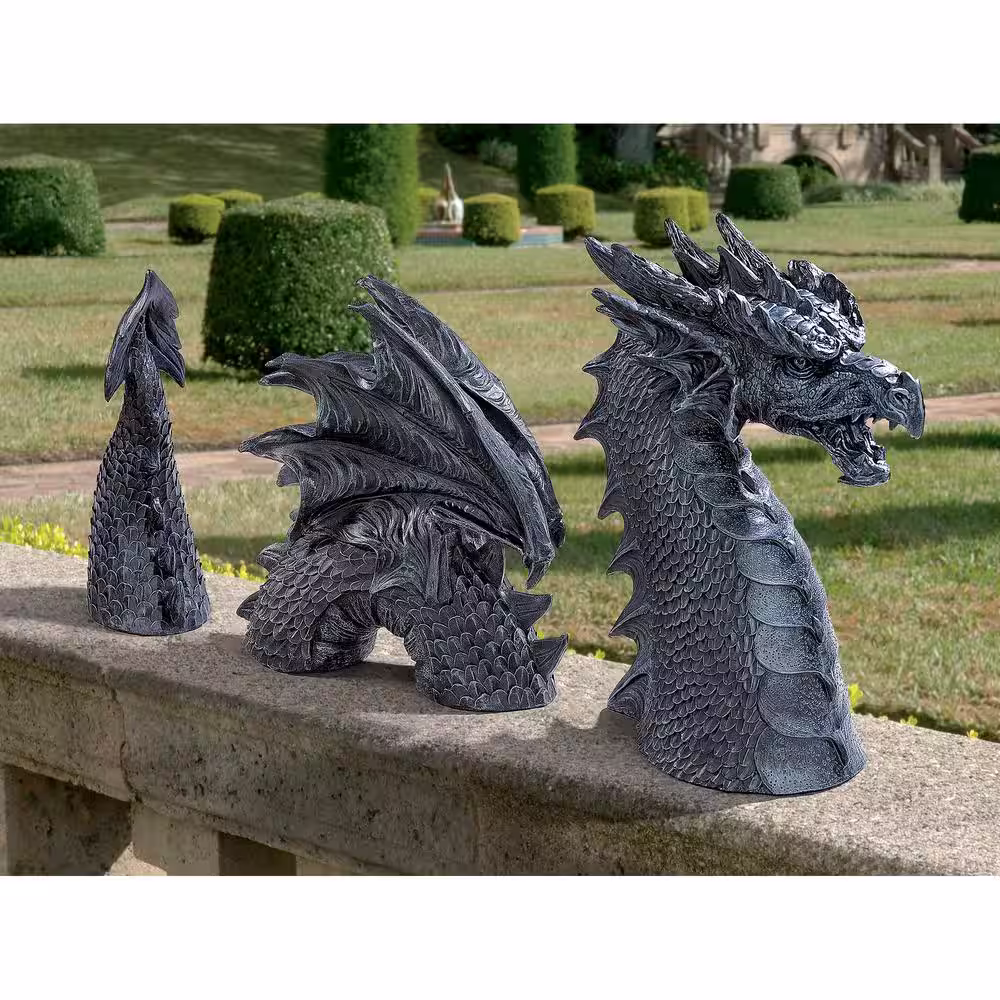 Design Toscano 14.5 in. H The Dragon of Falkenberg Castle Moat Lawn Statue