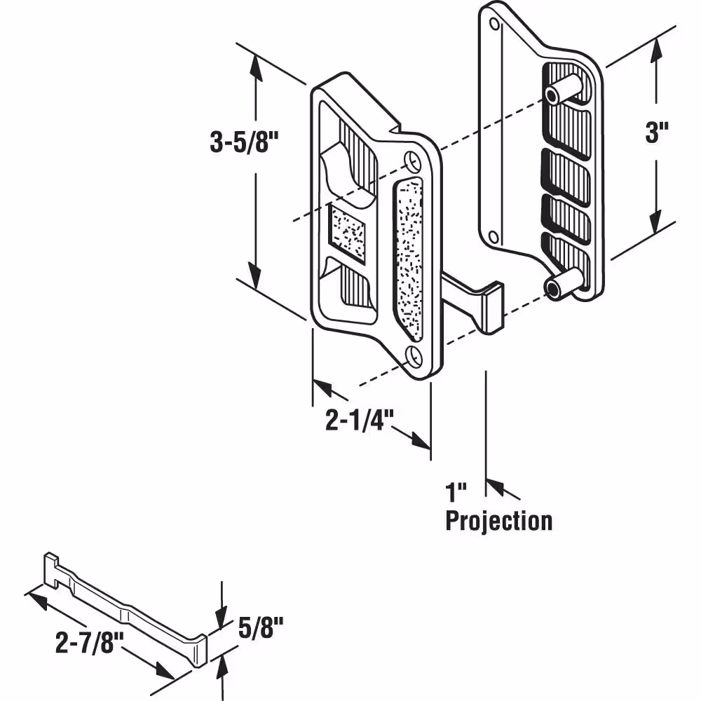 Prime-Line Black Plastic, Long Latch Sliding Screen Door Handle