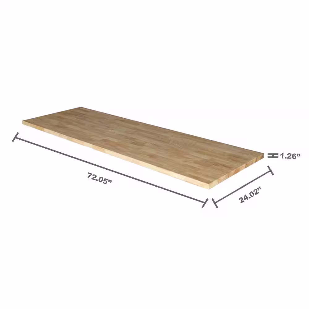 Husky 72 in. Solid Wood Work Surface for Ready-to-Assemble 6-ft. adjustable height workbench