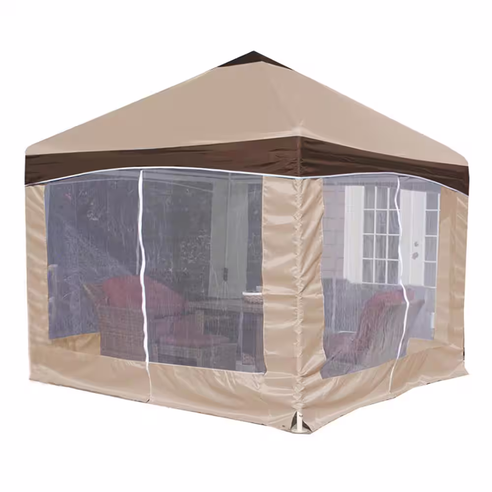King Canopy Garden Party 13 ft. x 13 ft. Canopy with Caramel Creme Cover