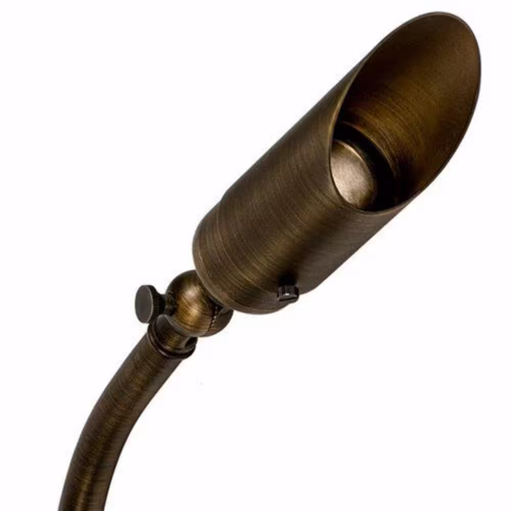 None 12v Bronze Hardwired Outdoor Weather Resistant Spotlight with LED Cool White Bulb