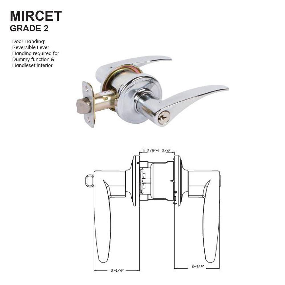 None Grade 2 Mircet Chrome Privacy (Bed/Bath) Lever Bright