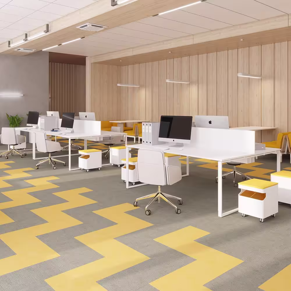 None FabCore Daffodil 28 MIL x 12 in. W x 24 in. L Adhesive Waterproof Vinyl Tile Flooring (36 sqft/case)
