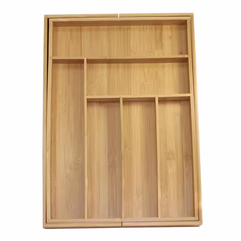 Oceanstar 18 in. x 12.75 in. x 2 in. Bamboo Expandable Drawer Utensil Organizer Set (5-Piece)