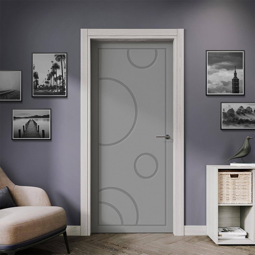 CALHOME 30 in. x 80 in. Hollow Core Light Gray Stained Composite MDF Interior Door Slab