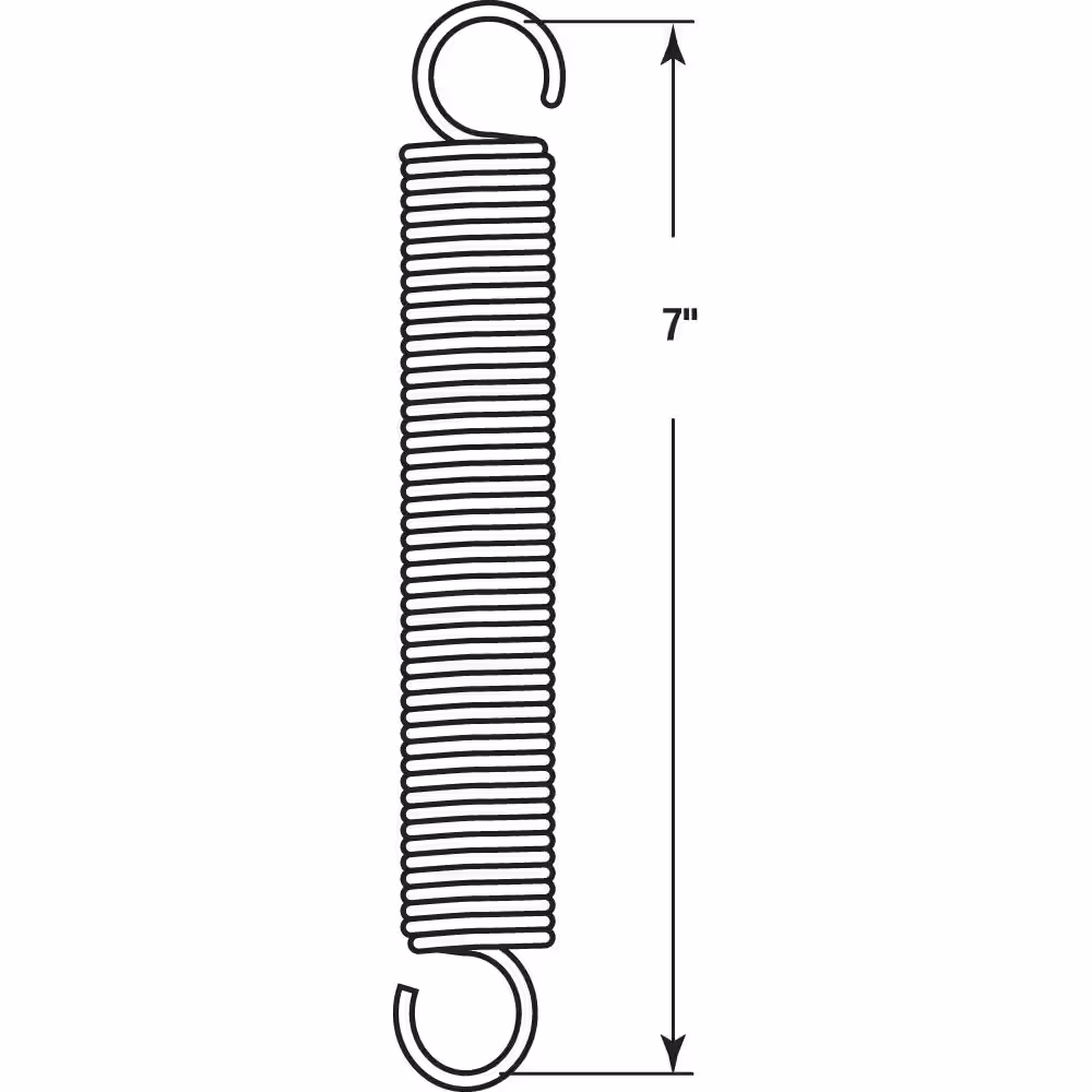Everbilt Extension Spring, Spring Steel Const, Nickel-Plated Finish, .105 GA x 1-1/16 in. x 7 in., Single Loop Open, (1-Pack)