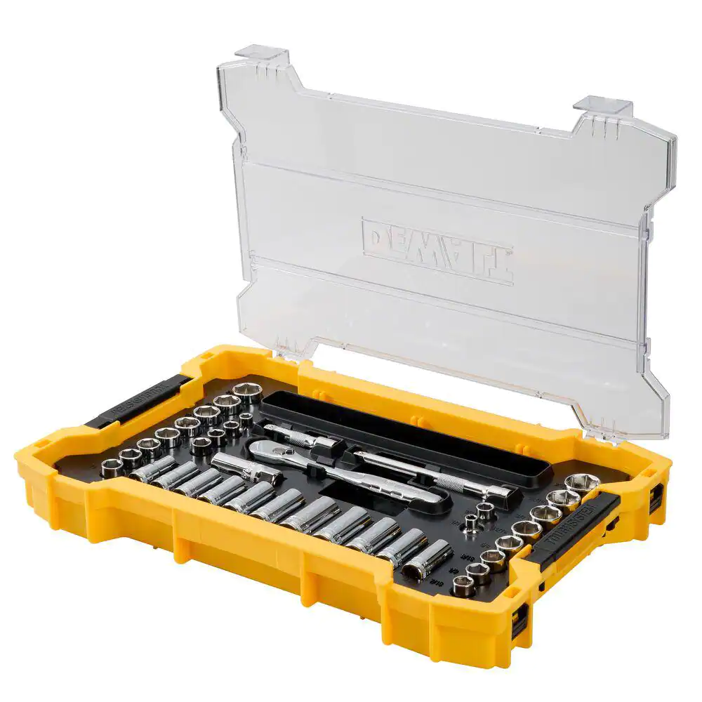 DEWALT 3/8 in. Drive Socket Set with Toughsystem Tray (37-Piece)