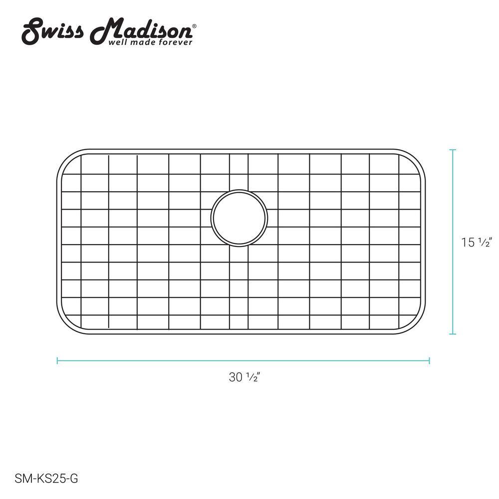 Swiss Madison 24 in. Kitchen Sink Grid in Stainless Steel