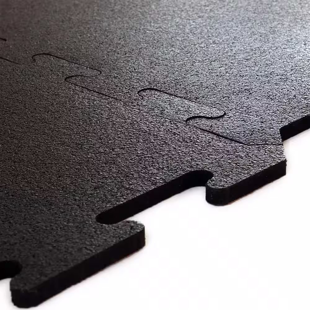 Greatmats GMats Black 24 in. W x 24 in. L Rubber Gym Interlocking Flooring Tile (Case of 6) (23.28 sq. ft.)
