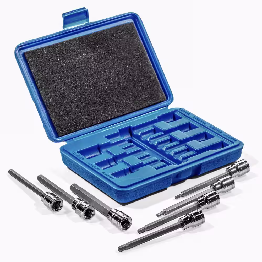 XtremepowerUS SAE Long Pro-Grade Allen Hex Bit Socket Set (7-Piece)