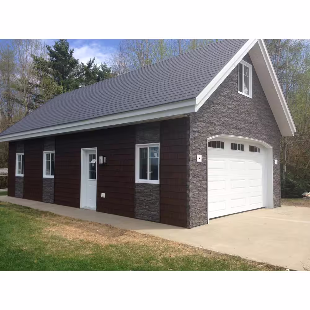 Novik 16 in. x 5.88 in. Dry Stacked Stone Corner Vinyl Siding in Brownstone (5-Case)