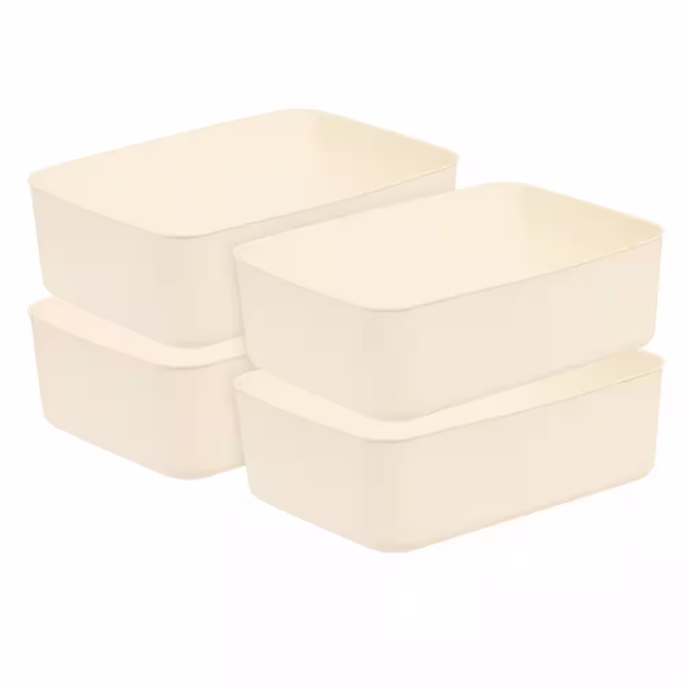 None 15 Qt. Nestable Storage Organizer Bin Medium (4-Pack)