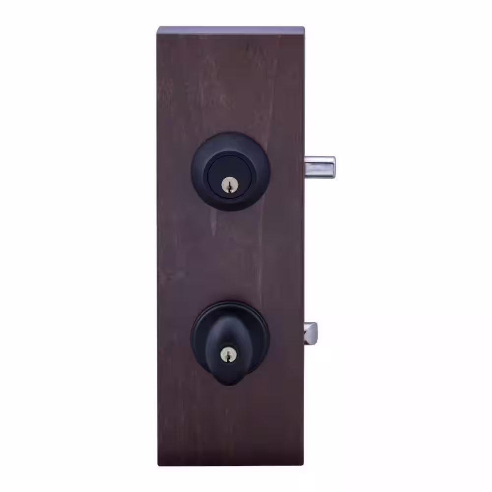 Copper Creek Egg Black Entry Door Knob with Deadbolt