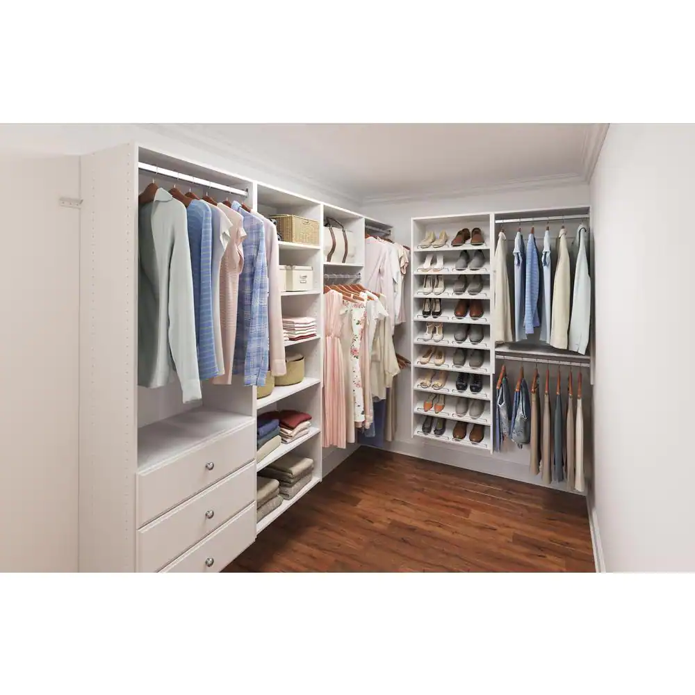 Closet Evolution Essential Shoe 25 in. W Classic White Wood Closet Tower
