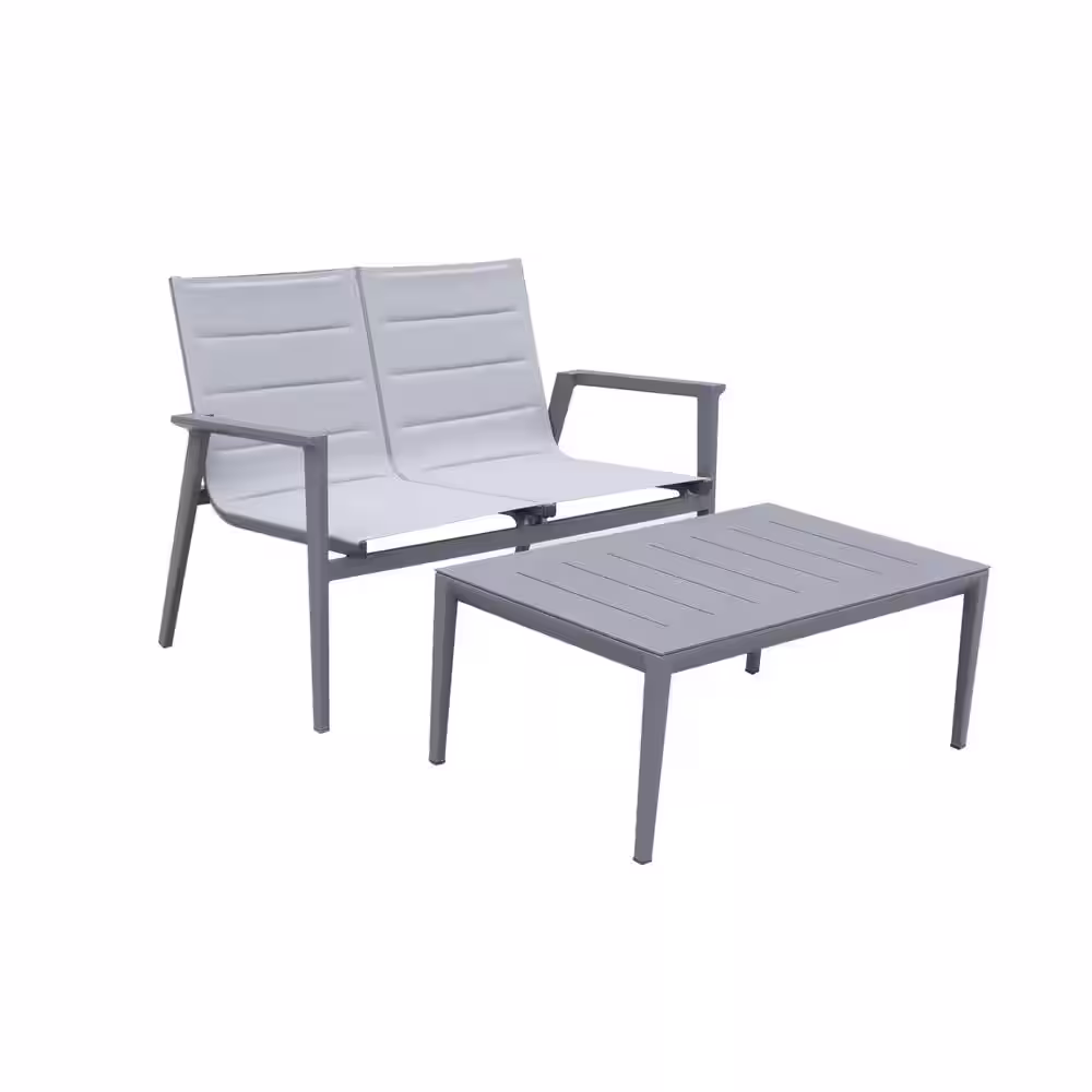 None 4-Piece Gray Coffee Table and 3 Chairs Set