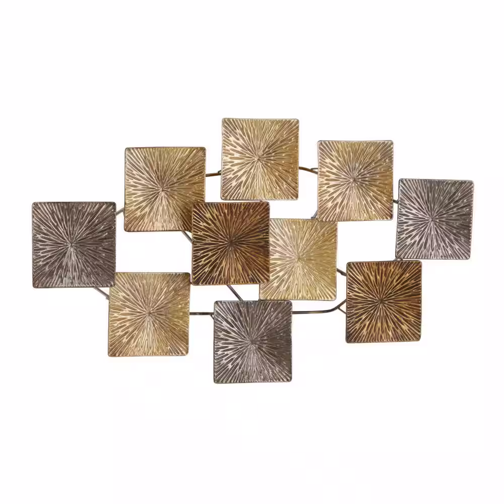 Litton Lane Metal Gold Carved Sunburst Wall Decor