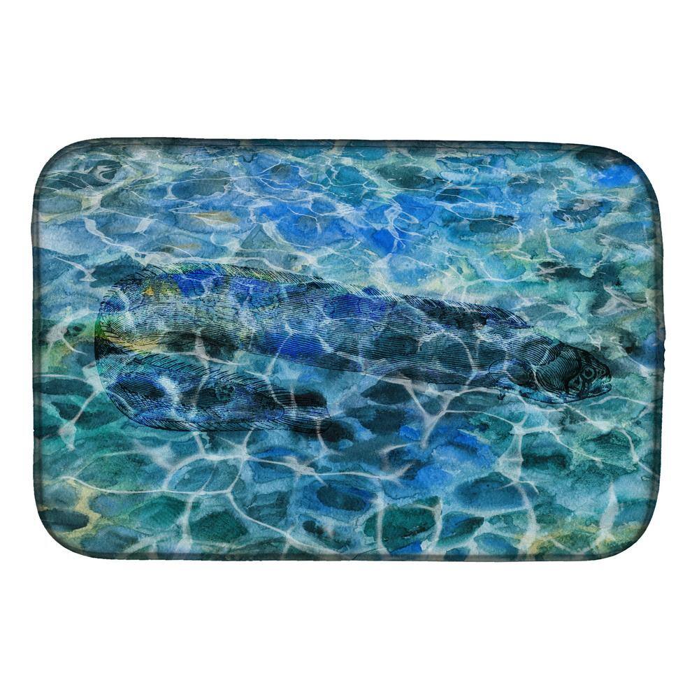 Caroline's Treasures 14 in. x 21 in. Eel Under Water Dish Drying Mat