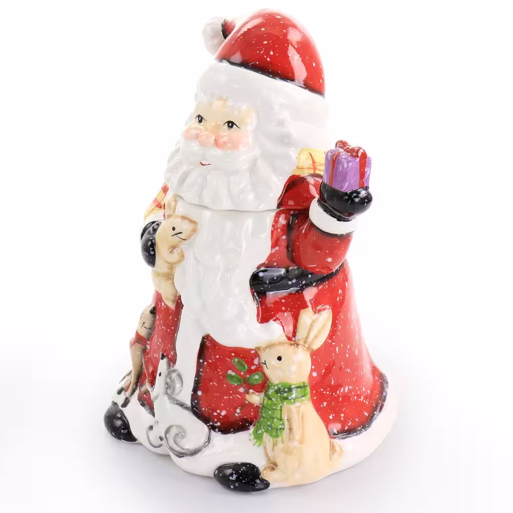GIBSON HOME Old Santa Ceramic Durastone Cookie Jar