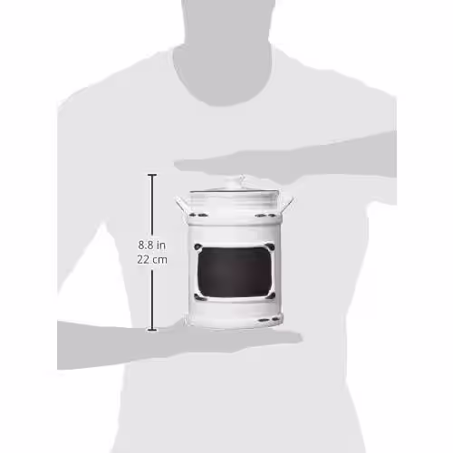 American Atelier Vintage 3-Piece White/Black Ceramic Canister Set with Lid