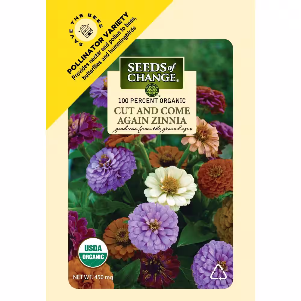 None Organic Cut and Come Again Zinnia Seeds