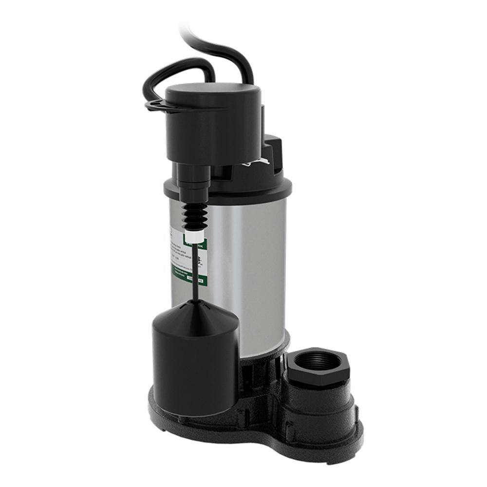 K2 1/2 HP Stainless Steel and Cast Iron Sump Pump with Vertical Switch