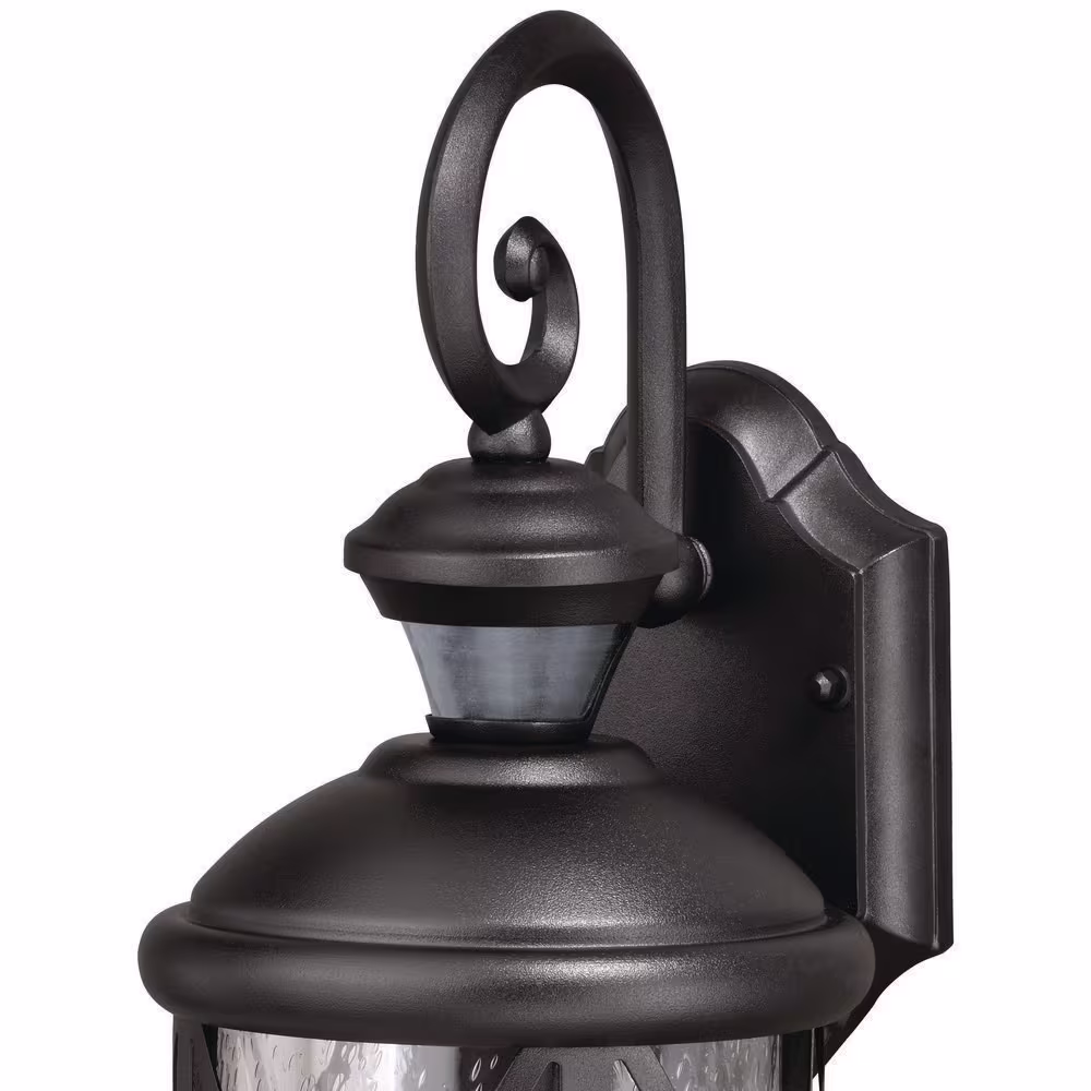VAXCEL Henderson Black Motion Sensor Dusk to Dawn Outdoor Wall Light