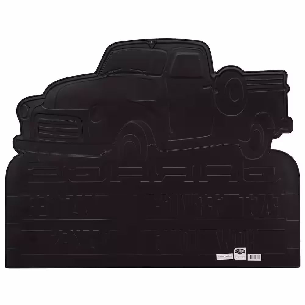 Open Road Brands Red Truck Garage Letter Board Embossed Tin Sign