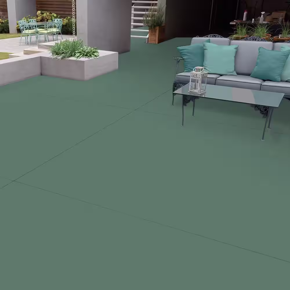 BEHR PREMIUM 1 gal. #PPF-35 Green Adirondack Self-Priming 1-Part Epoxy Satin Interior/Exterior Concrete and Garage Floor Paint