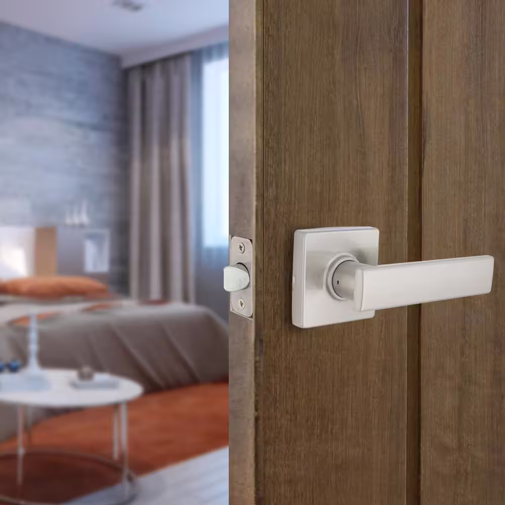 Defiant Westwood Satin Nickel Hall and Closet Door Lever with Square Rose