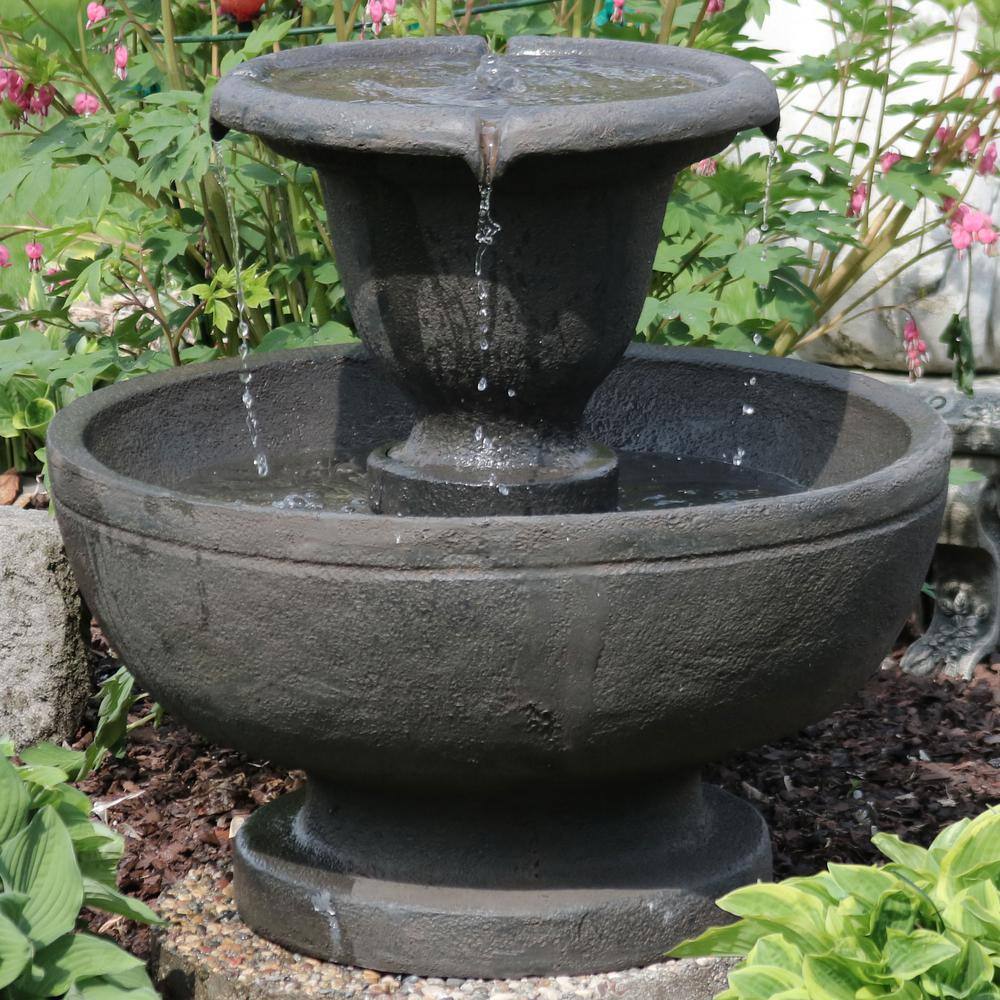 Sunnydaze Decor 25 in. 2-Tier Streaming Falls Outdoor Waterfall Fountain