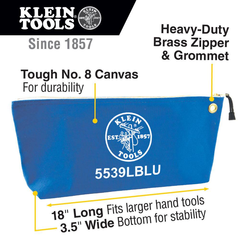 Klein Tools 18 in. Canvas Tool Bag with Zipper in Blue