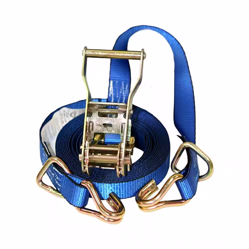 EVEREST 1 in. x 16 ft. Ratchet Tie-Down Strap with 3000 lbs. D-Ring Hook (4-Pack)